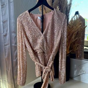 Endless Rose Glittering Mauve Sequin blouse